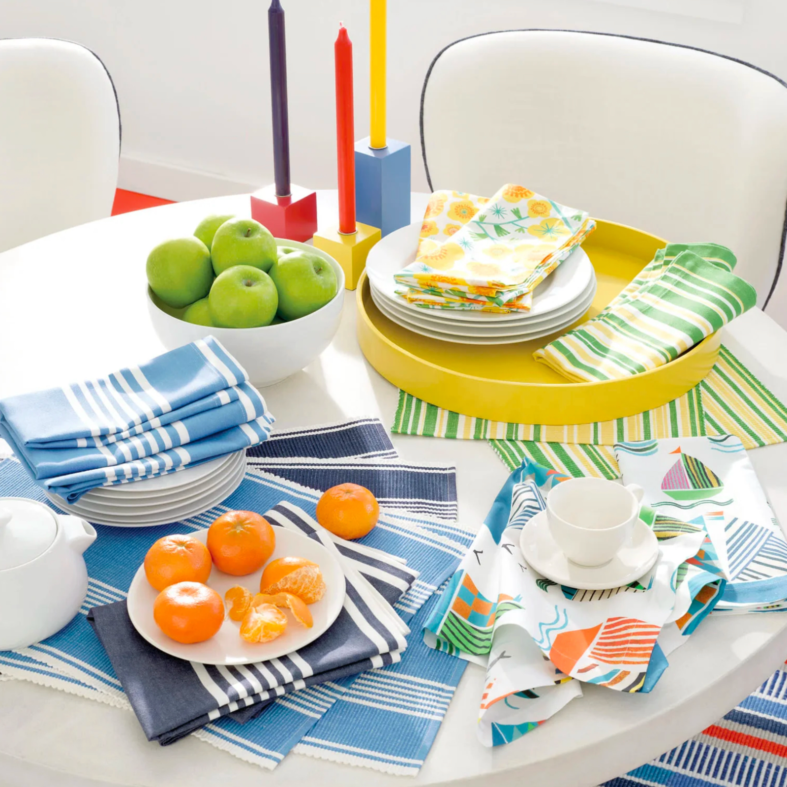 Colors of Pine Cone Hill Bistro Stripe Napkins and Placemats