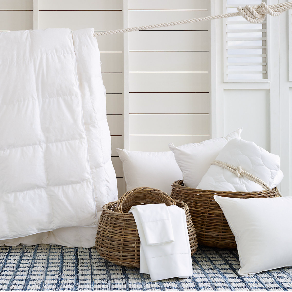 Pine Cone Hill Cloud Mattress Pad Hanging to Dry