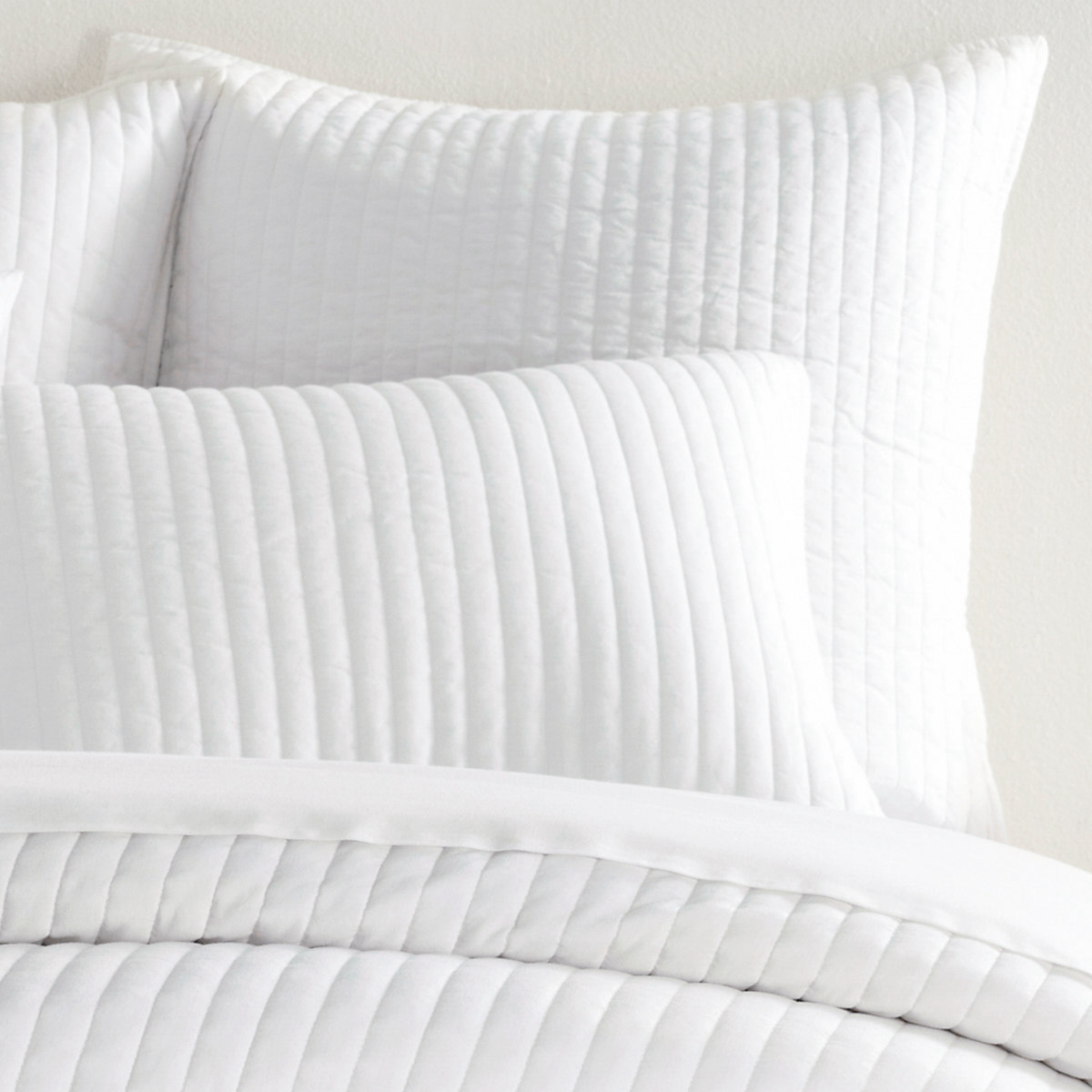 Closeup of White Pine Cone Hill Cozy Cotton Quilt Bedding