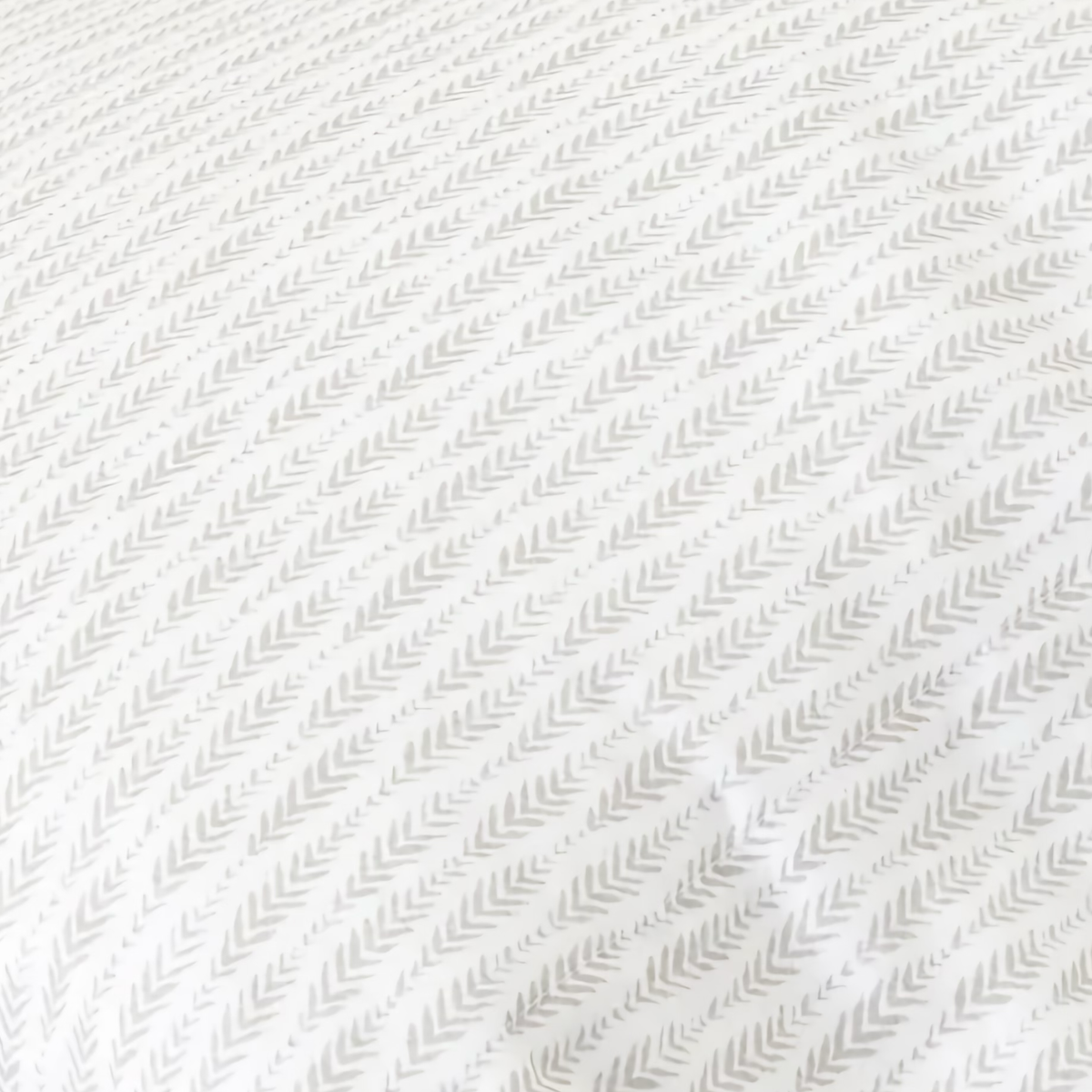 Fabric Closeup of Pine Cone Hill Feather Ogee Sheet Set in Dove Grey