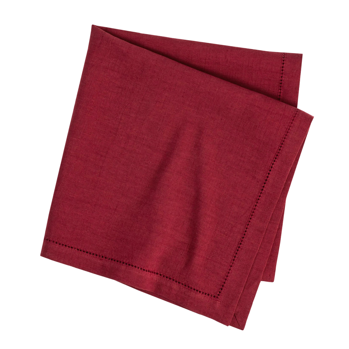 Pine Cone Hill Haven Hemstitch Napkin Set in Merlot