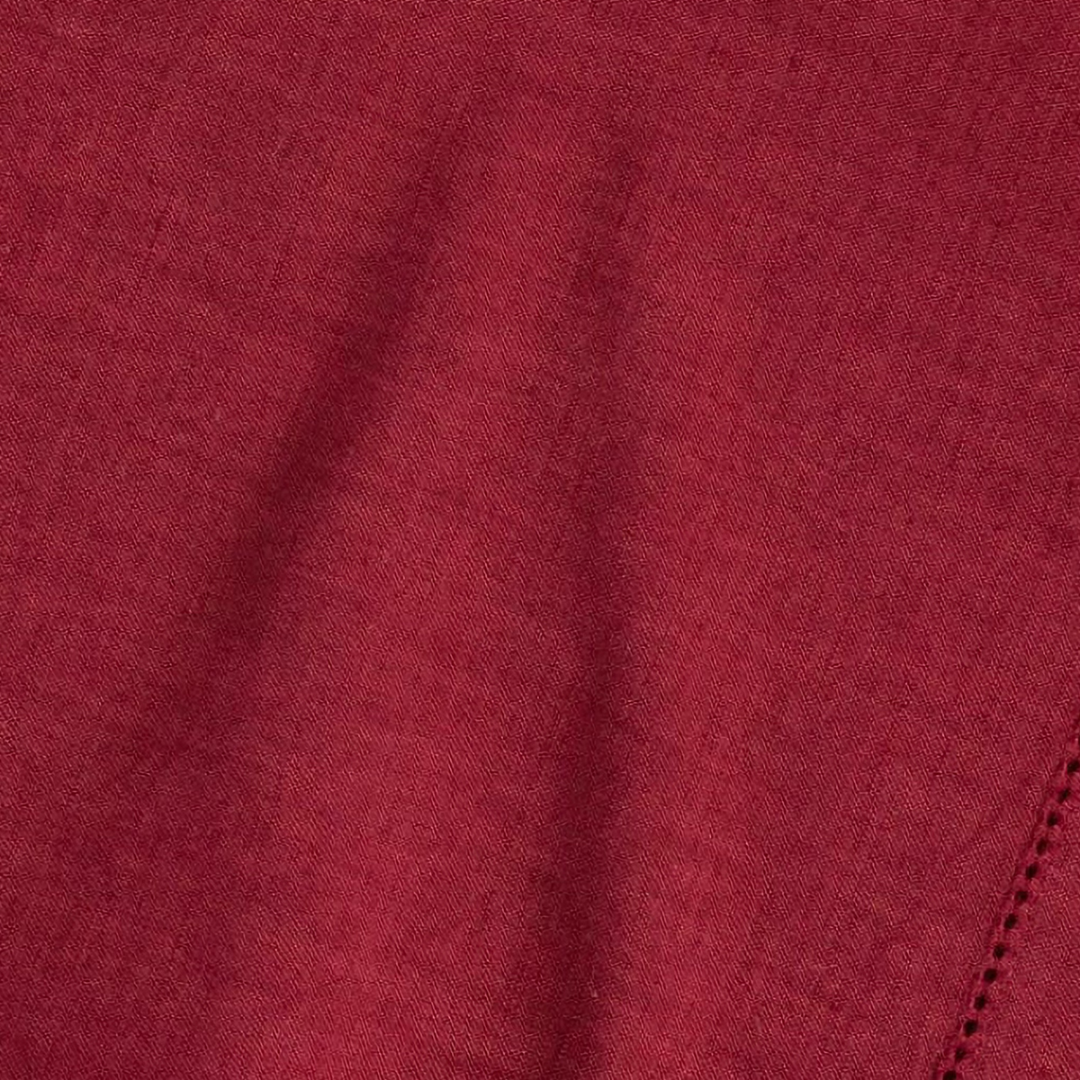 Fabric Closeup of Pine Cone Hill Haven Hemstitch Napkin Set in Merlot