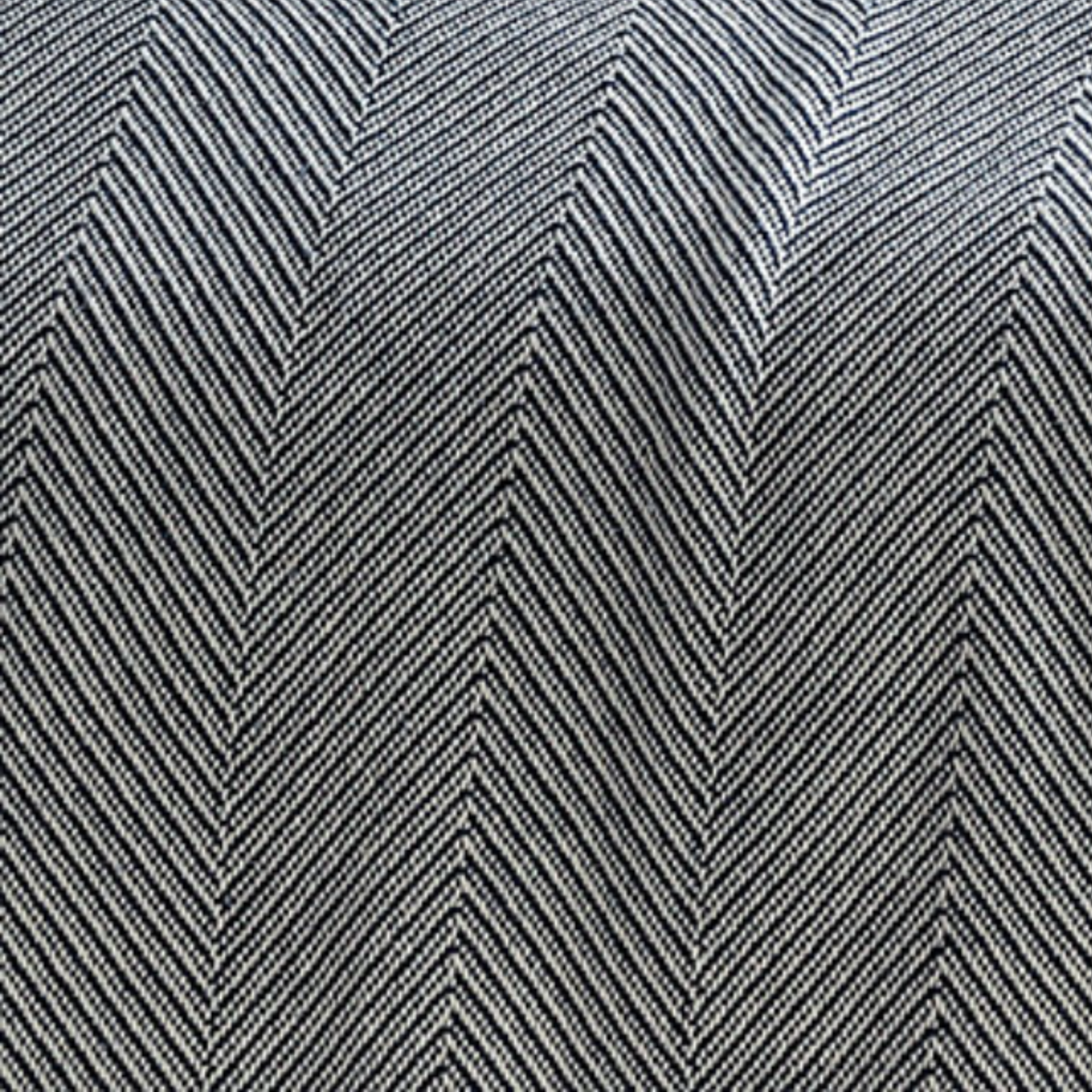 Swatch Sample of Pine Cone Hill Herringbone Blanket in Navy/Ivory Color