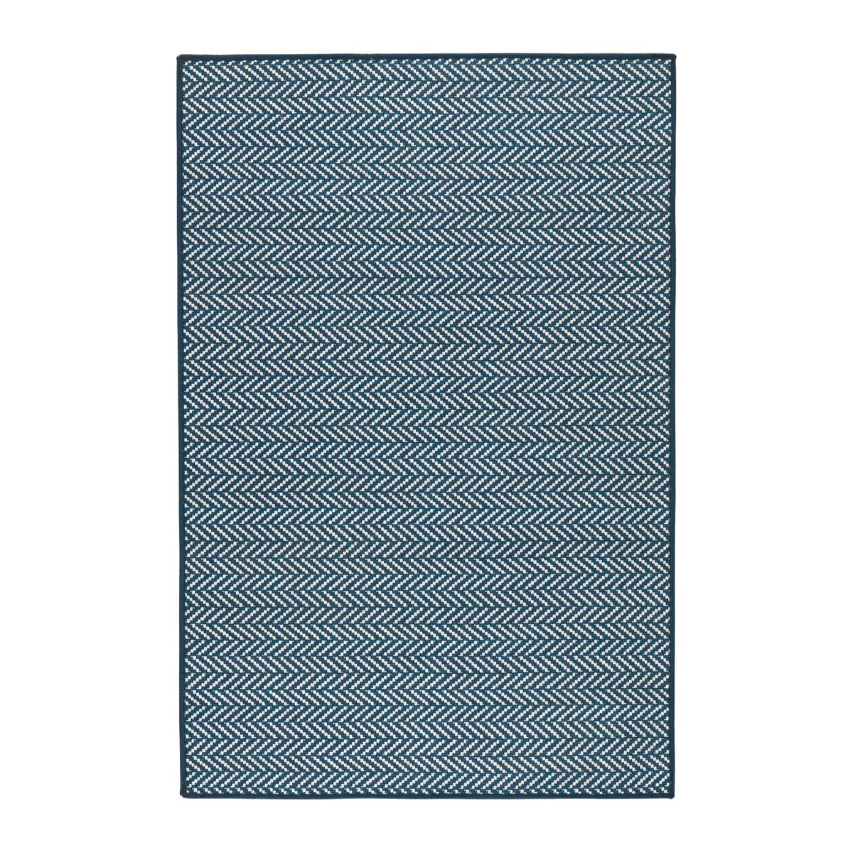 Pine Cone Hill Herringbone Machine Washable Rug in Navy Color 