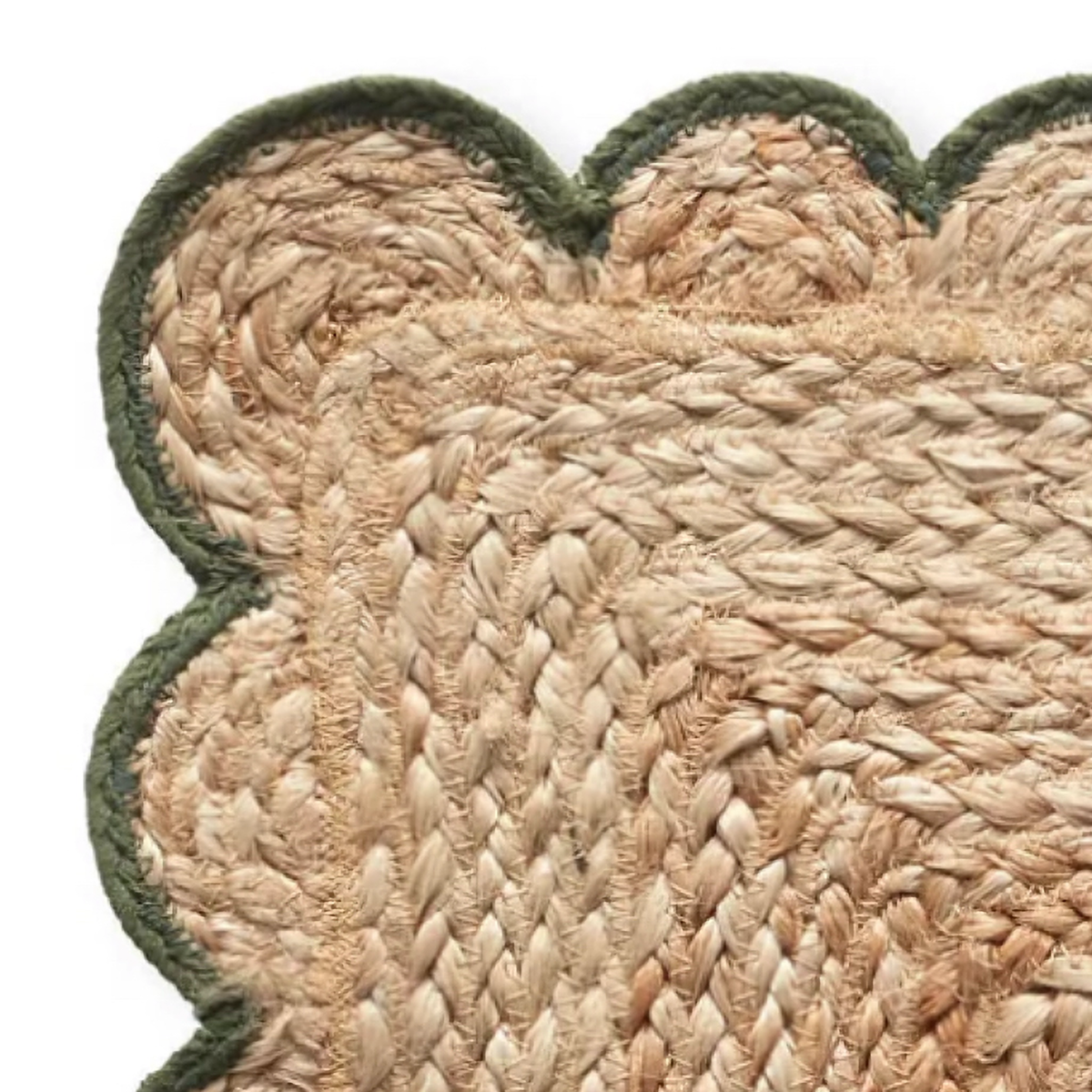 Closeup of Pine Cone Hill Libby Scallop Placemat in Sage Accent