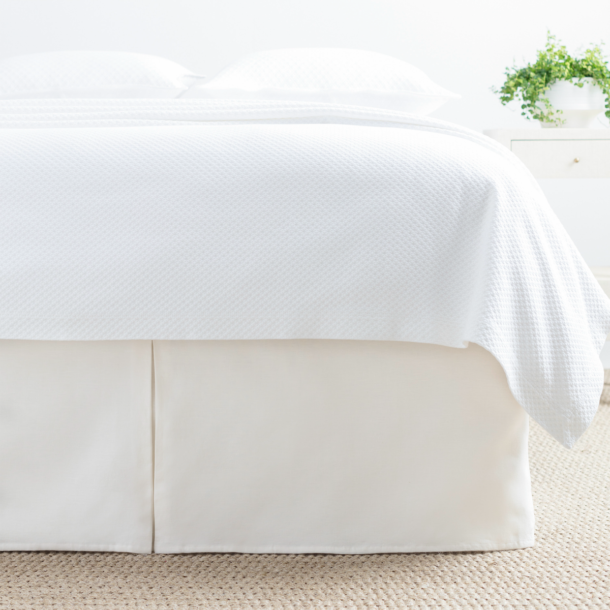 Ivory Bed Skirt of Pine Cone Hill Lush Linen Bedding