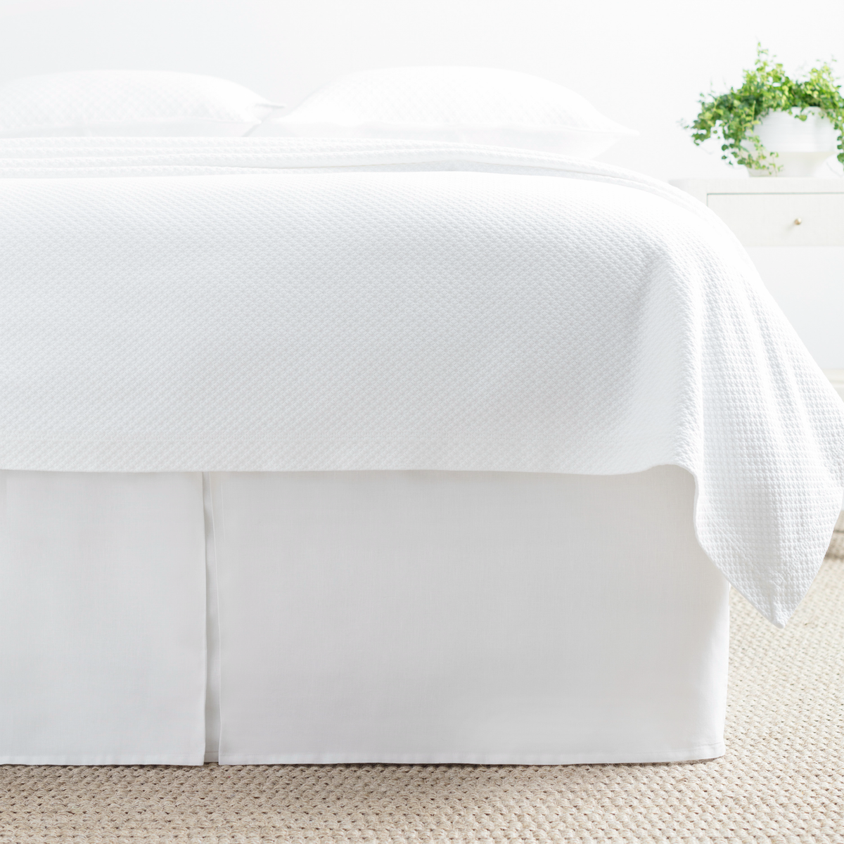 White Bed Skirt of Pine Cone Hill Lush Linen Bedding