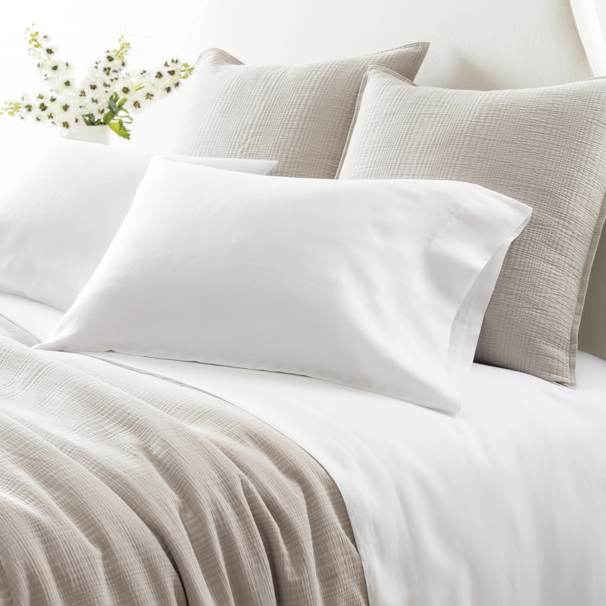 White Pillowcases of Pine Cone Hill Lush Linen Bedding