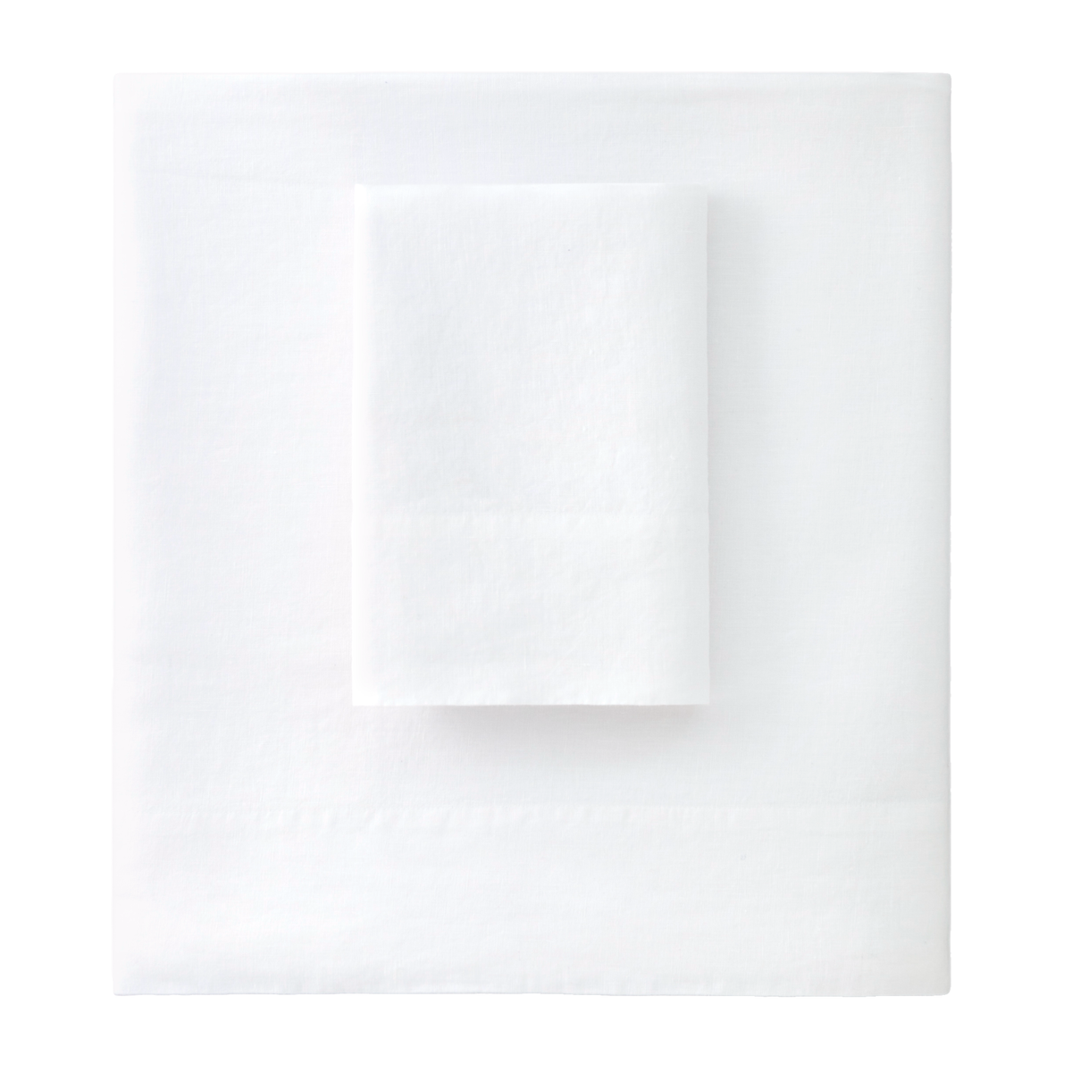 Folded Sheet Set of White Pine Cone Hill Lush Linen Bedding