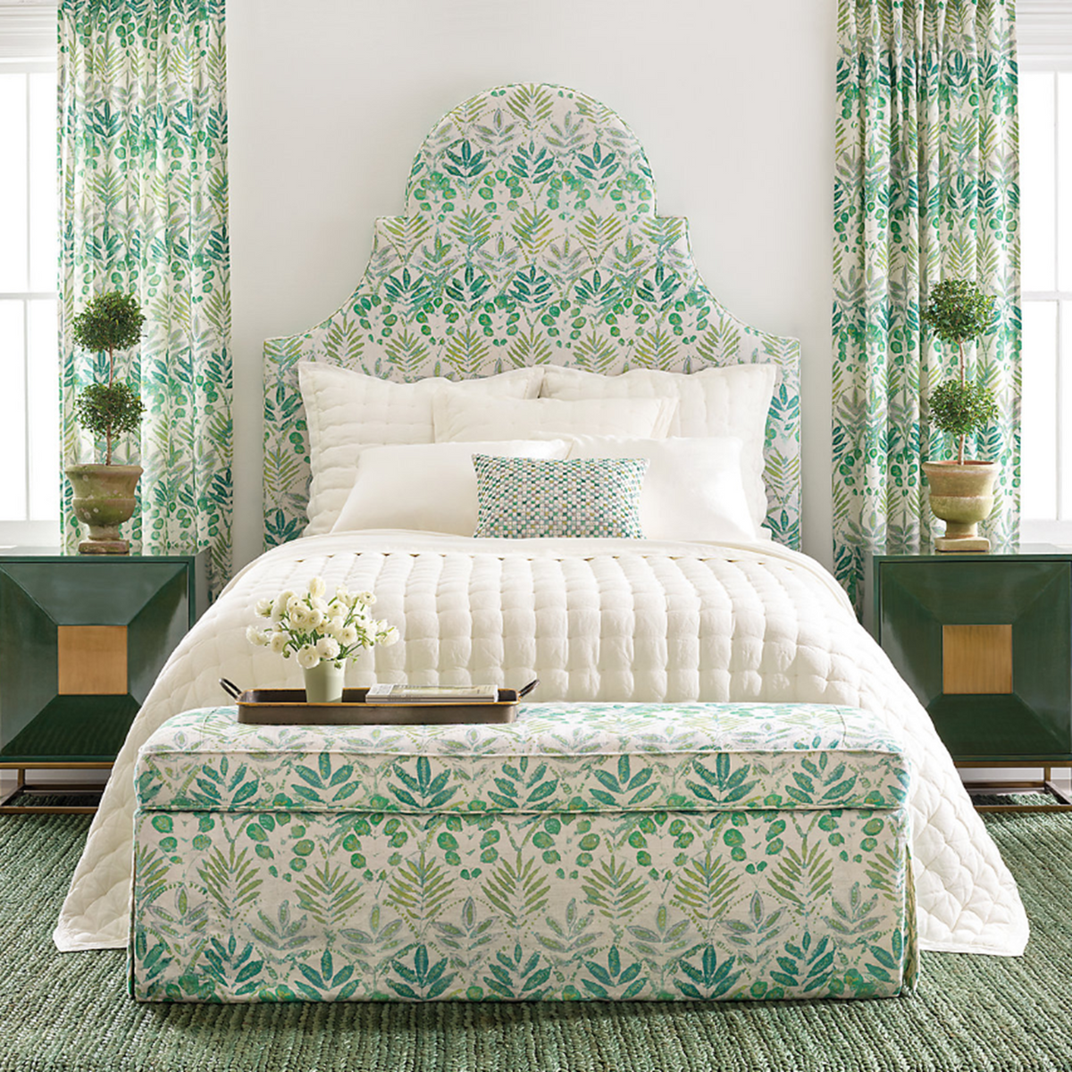 Lifestyle Shot of Pine Cone Hill Lush Linen Puff in Color White