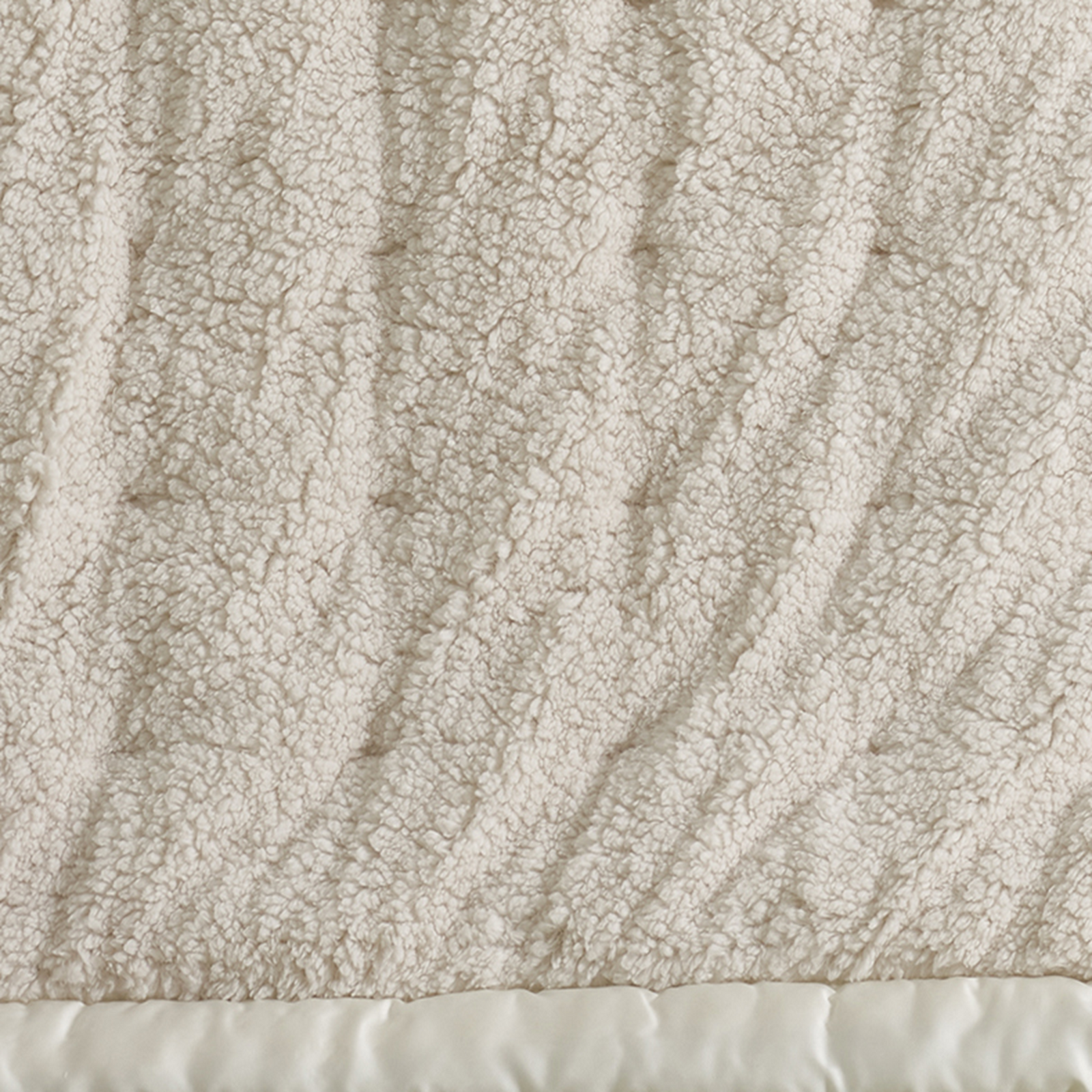 Folded Throw of Pine Cone Hill Marshmallow Fleece Puff in Ivory Color