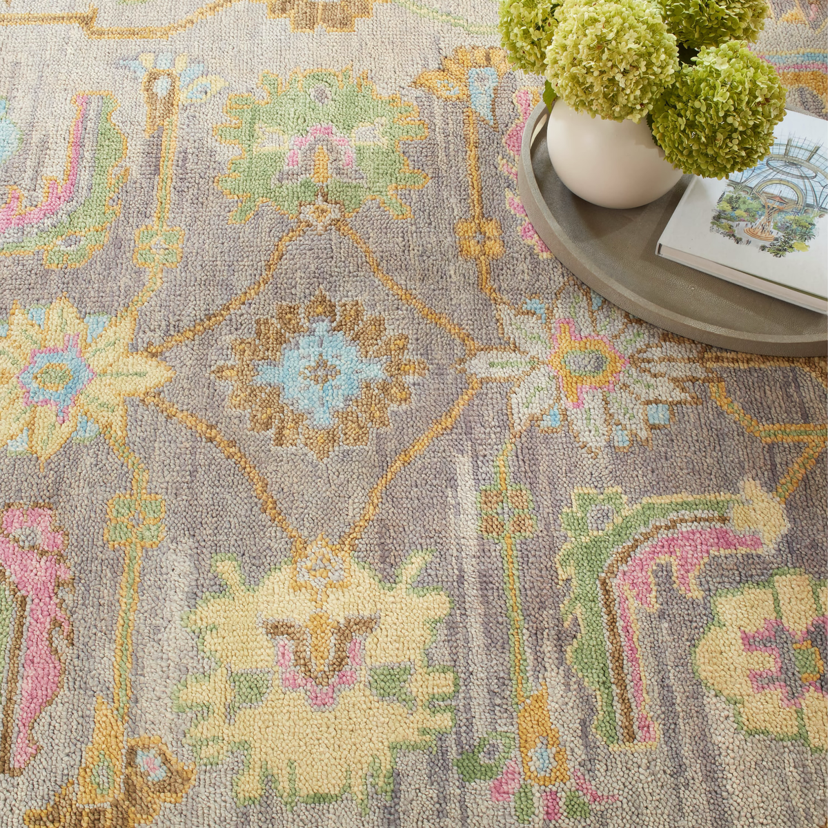 Plant on Pine Cone Hill Masterpiece Rug Collection in Iris Design