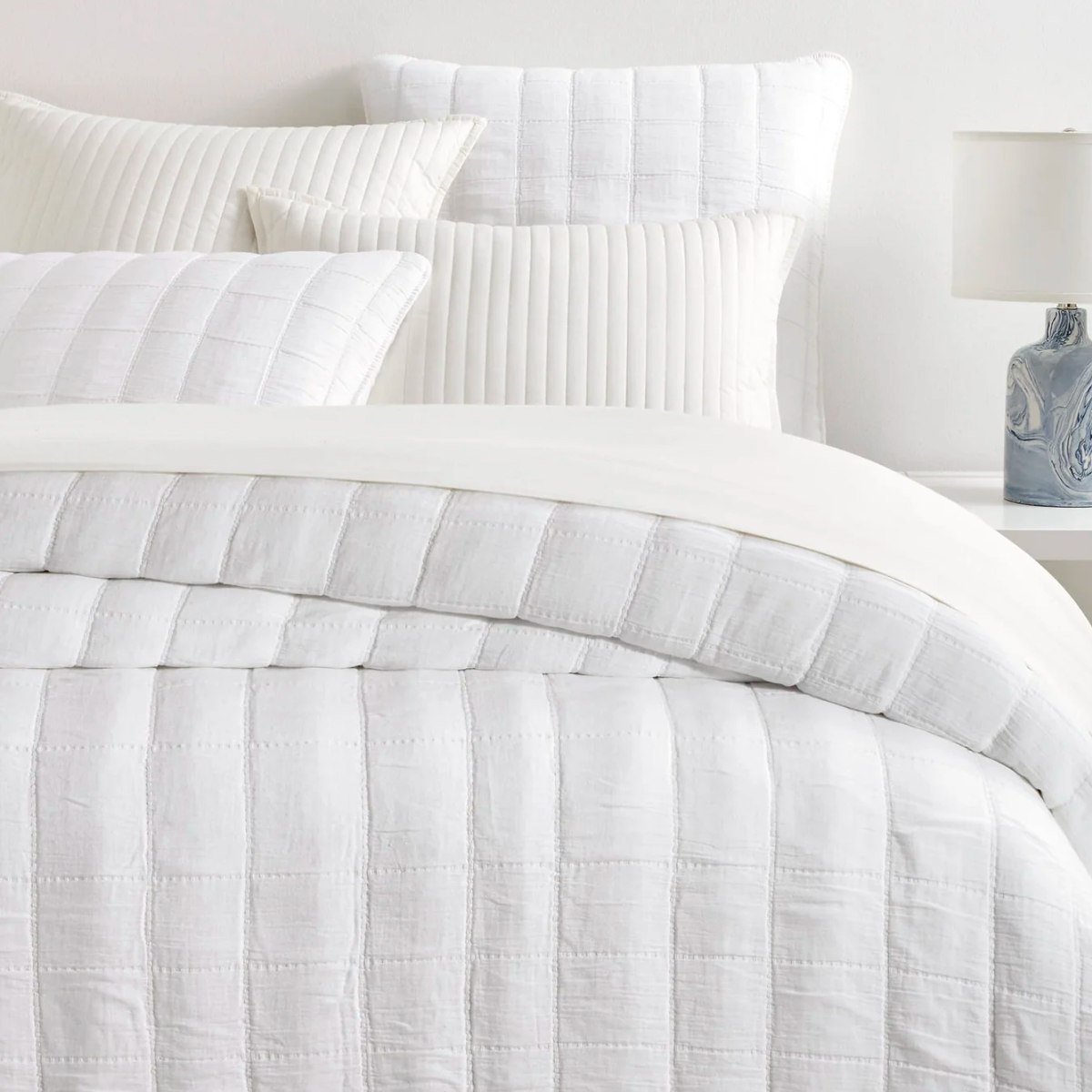 Pine Cone Hill Monet Quilted Coverlet and Shams in White