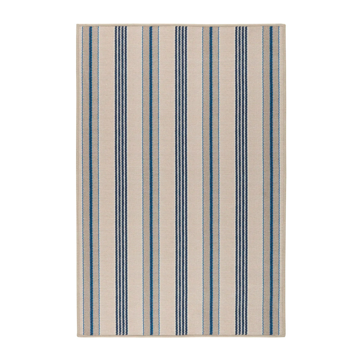 Neutral Pine Cone Hill Nimes Ticking Machine Washable Rug