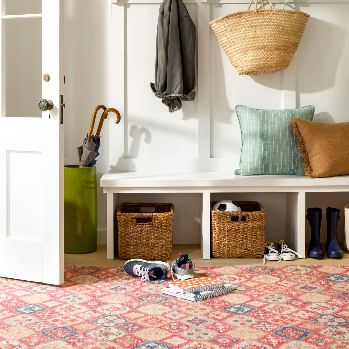 Entrance Floor with Multi Pine Cone Hill Pali Machine Washable Rug