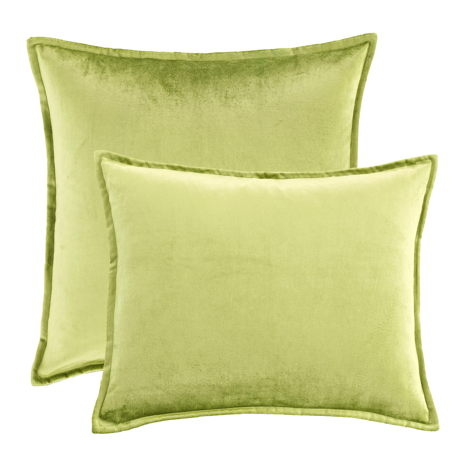 Sizes of Pine Cone Hill Panne Velvet Decorative Pillow in Chartreuse Color