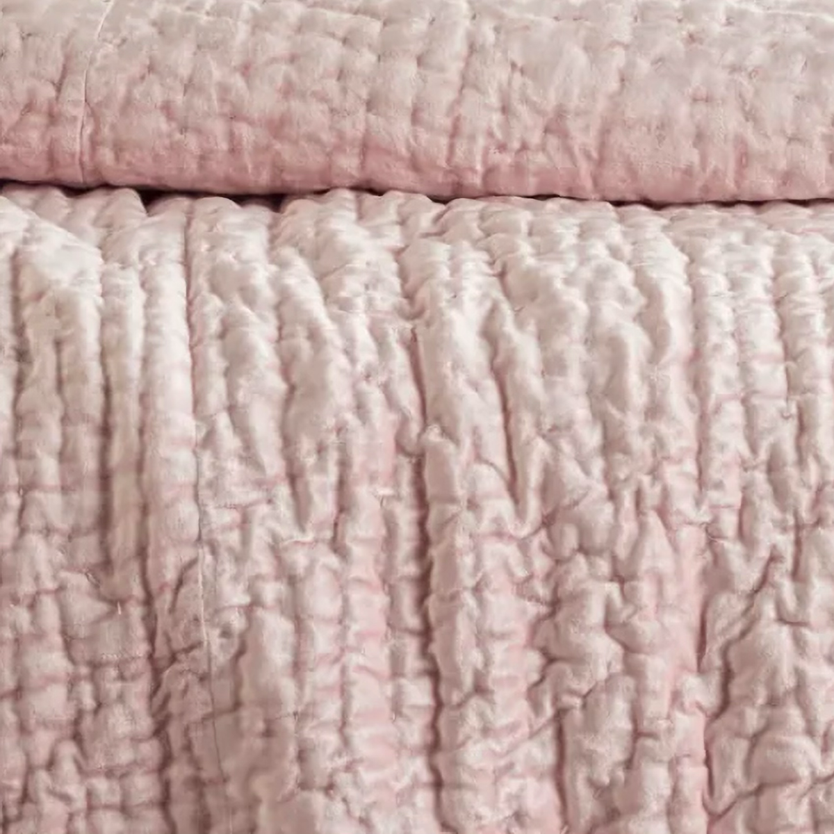 Swatch Sample of Pine Cone Hill Parisienne Velvet Quilt and Shams in Slipper Pink