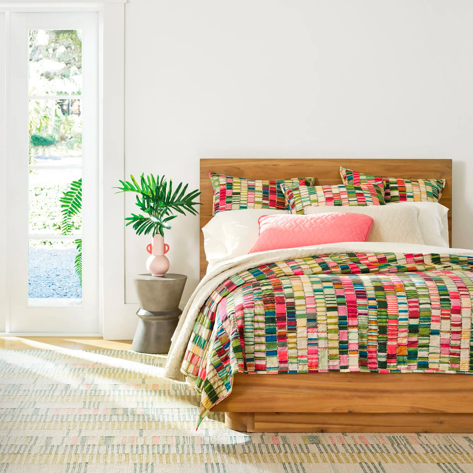Bed in Pine Cone Hill Penelope Stripe Coverlet and Shams