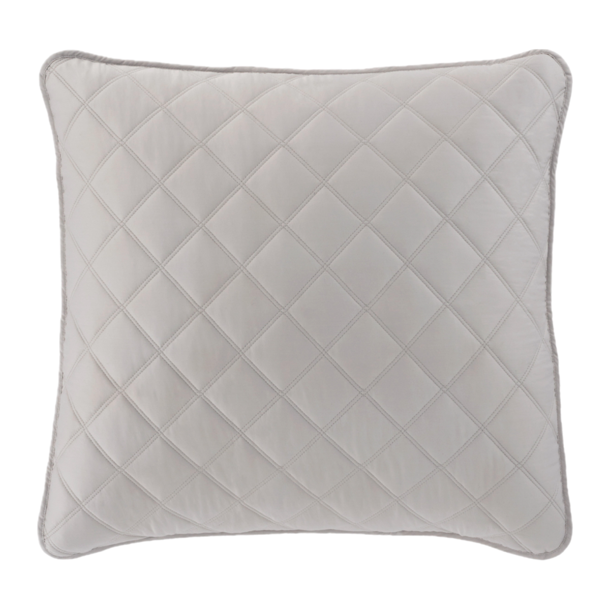 Grey Pine Cone Hill Quilted Silken Solid Euro Sham Against a White Background