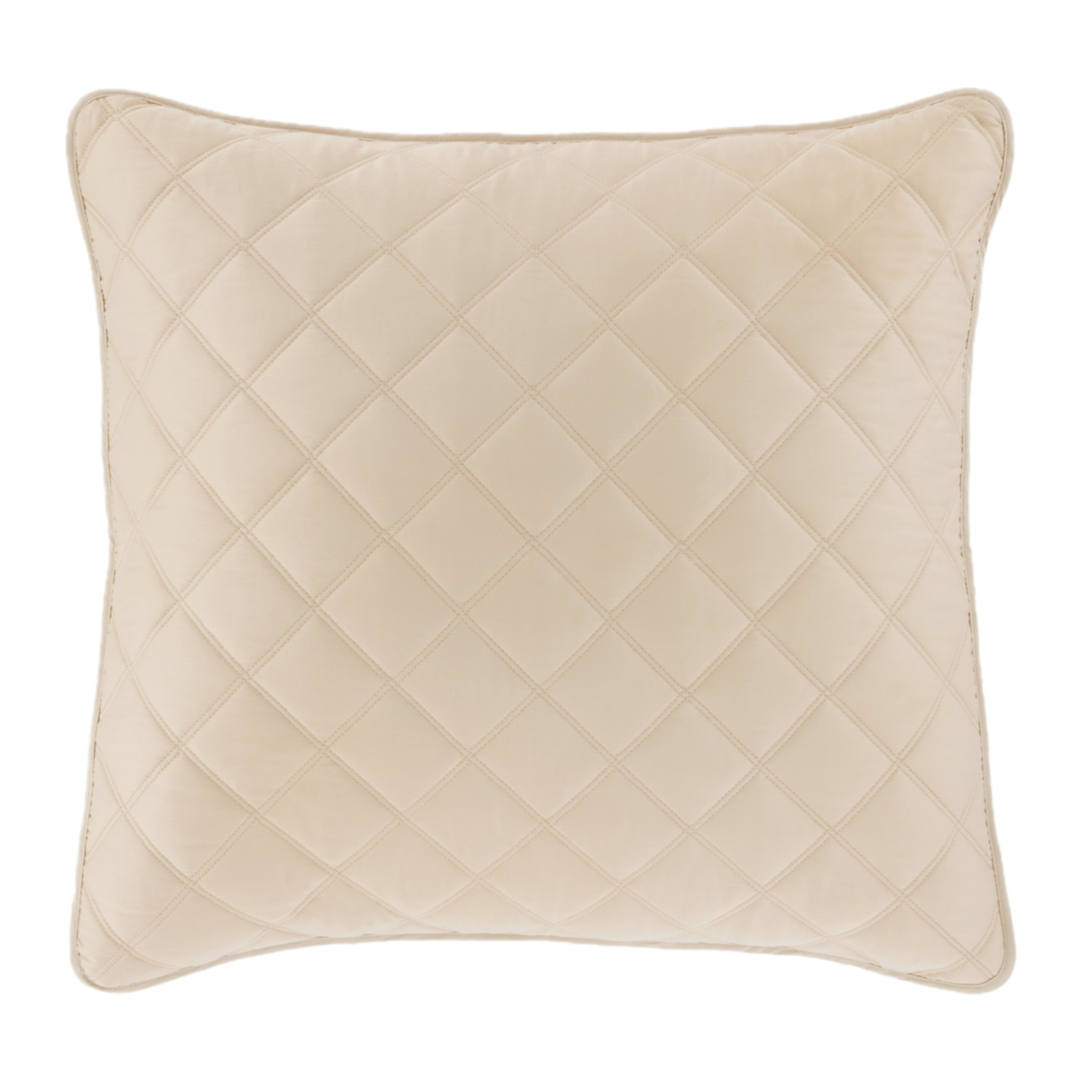 Sand Pine Cone Hill Quilted Silken Solid Euro Sham Against a White Background