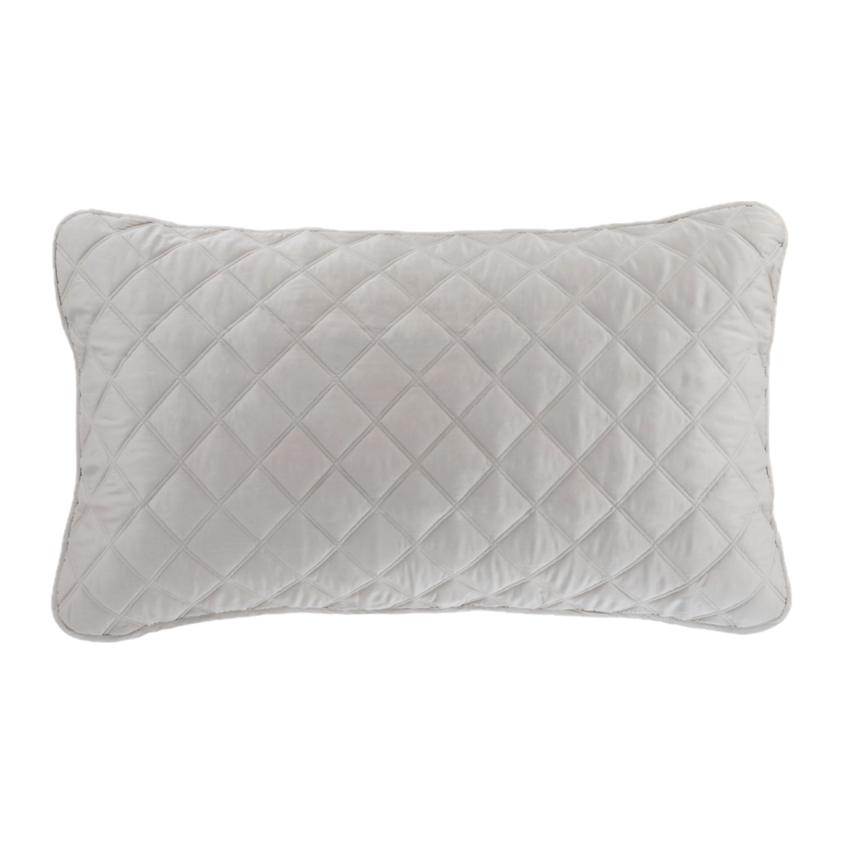 Grey Pine Cone Hill Quilted Silken Solid King Sham Against a White Background