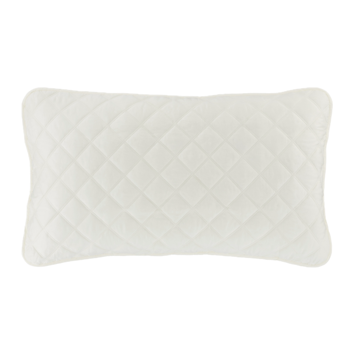 Ivory Pine Cone Hill Quilted Silken Solid King Sham Against a White Background