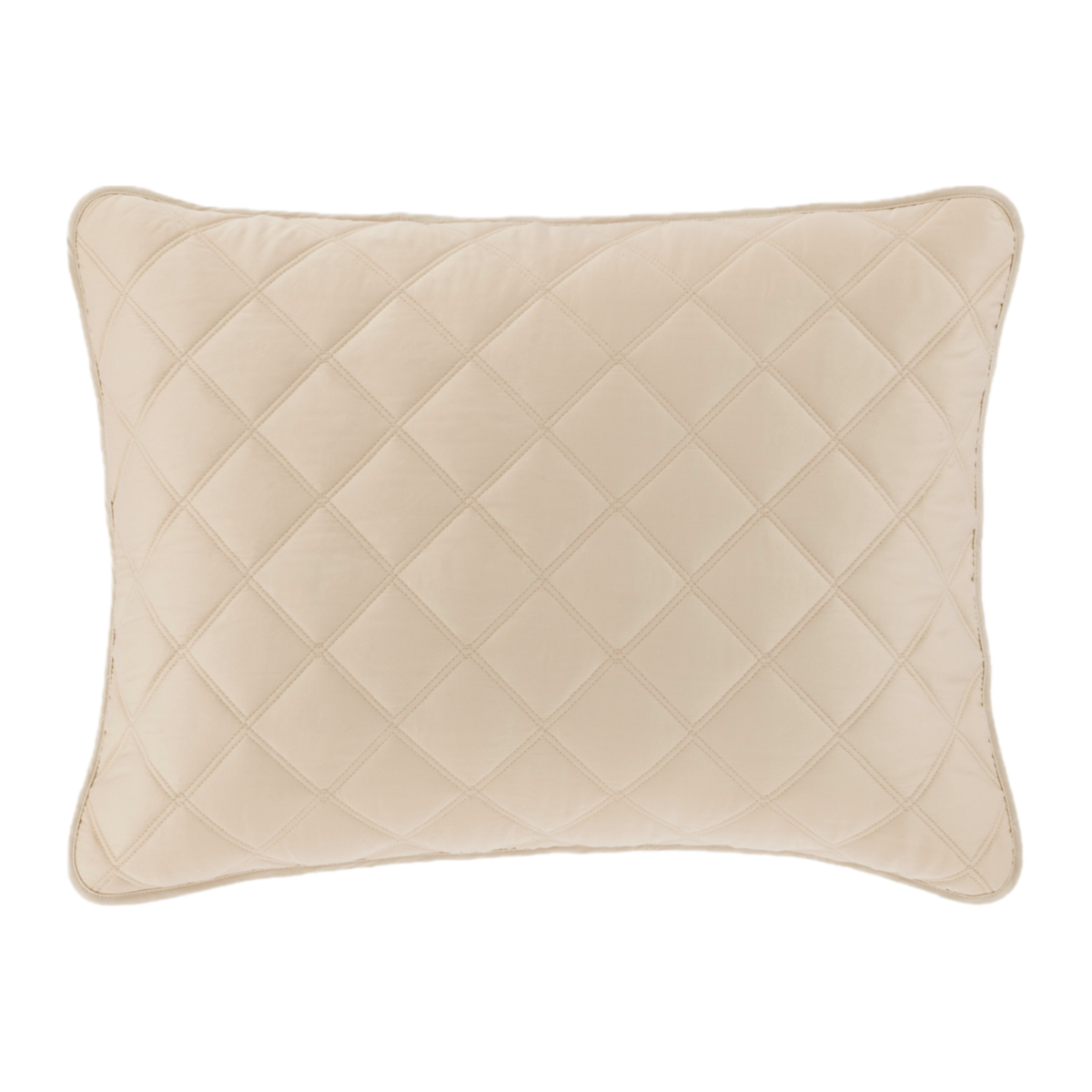 Sand Pine Cone Hill Quilted Silken Solid Sham Against a White Background