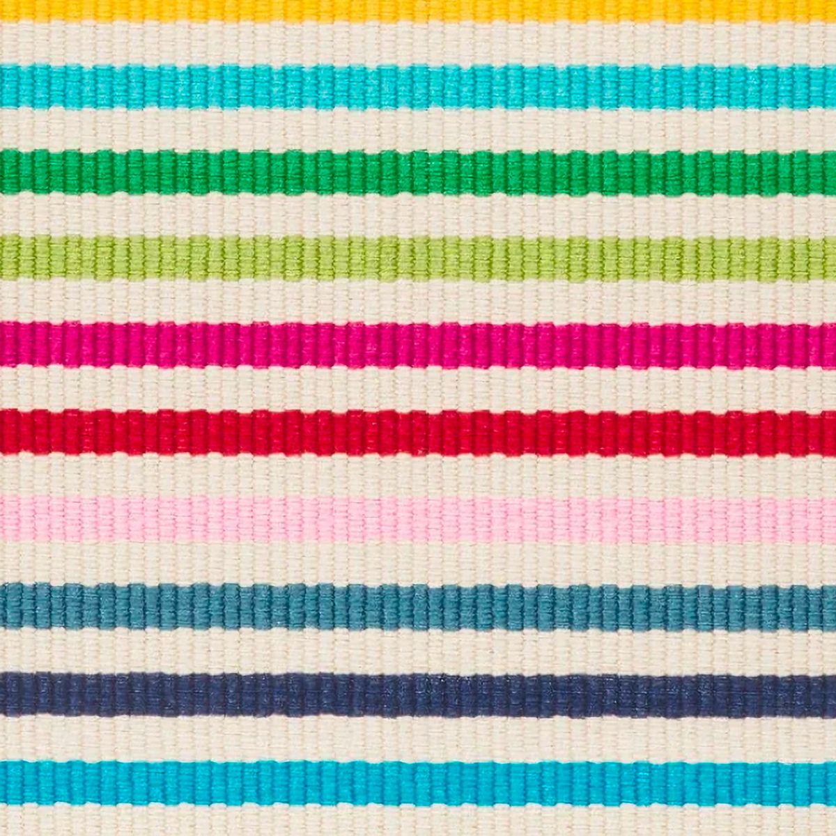 Swatch of Pine Cone Hill Rainbow Stripe Machine Washable Rug