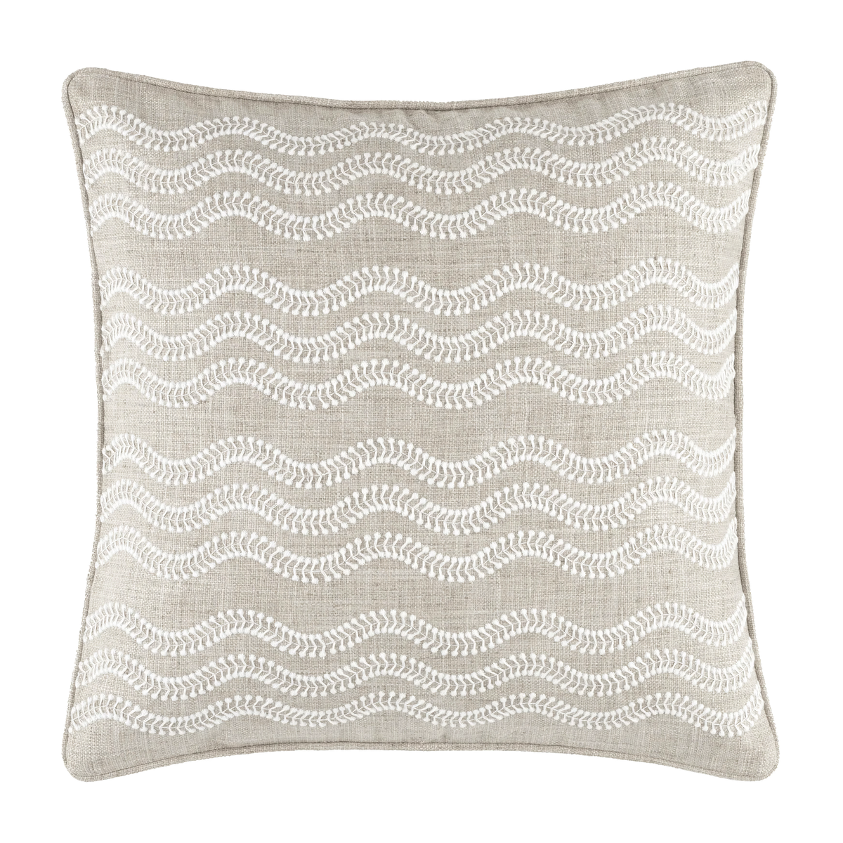 Silo of Pine Cone Hill Scout Embroidered Indoor/Outdoor Decorative Pillow in Grey Color