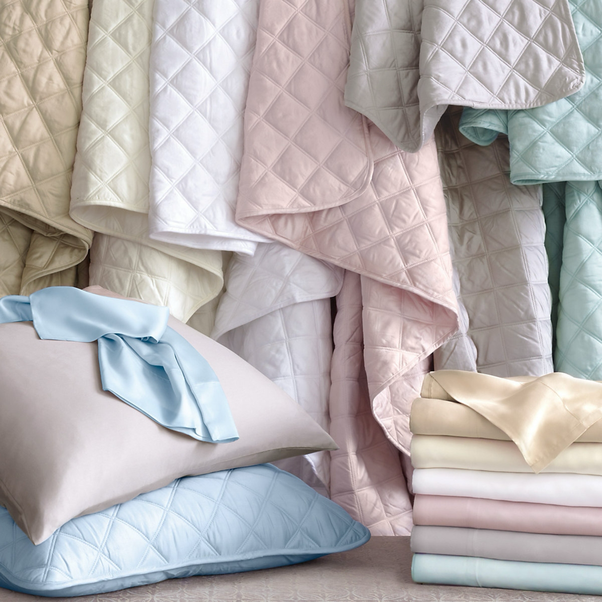 Different Colors of Pine Cone Hill Silken Solid and Quilted Collections