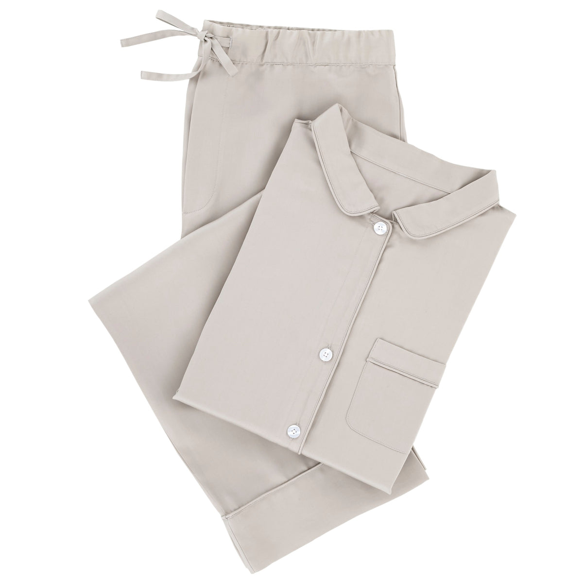 Folded Pine Cone Hill Silken Solid Pajama in Grey Color