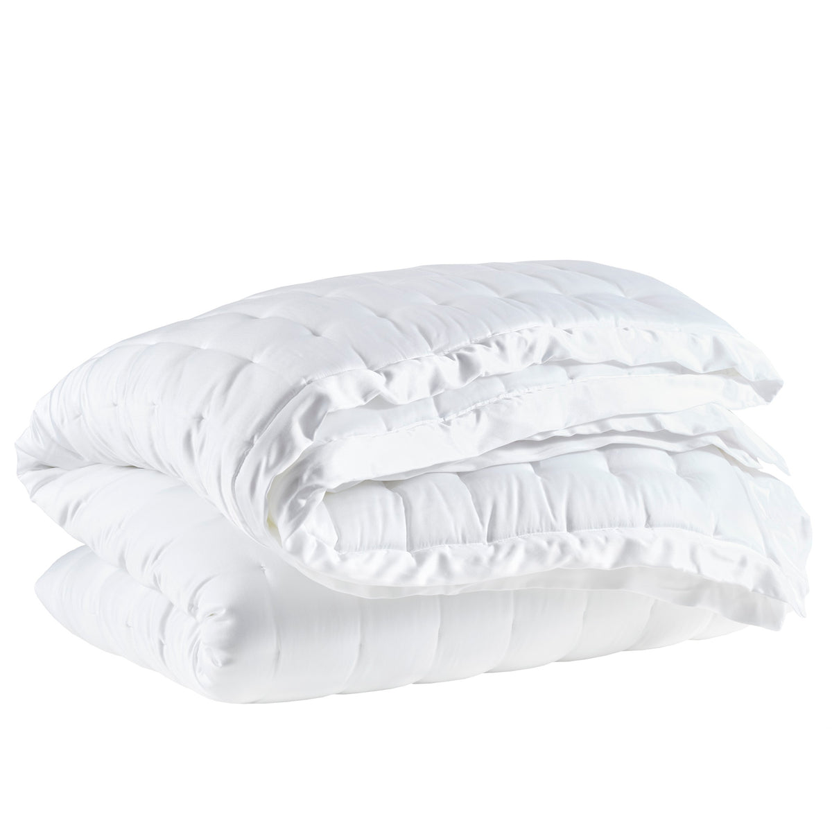 Folded Coverlet of Pine Cone Hill Silken Solid Puff in Color White
