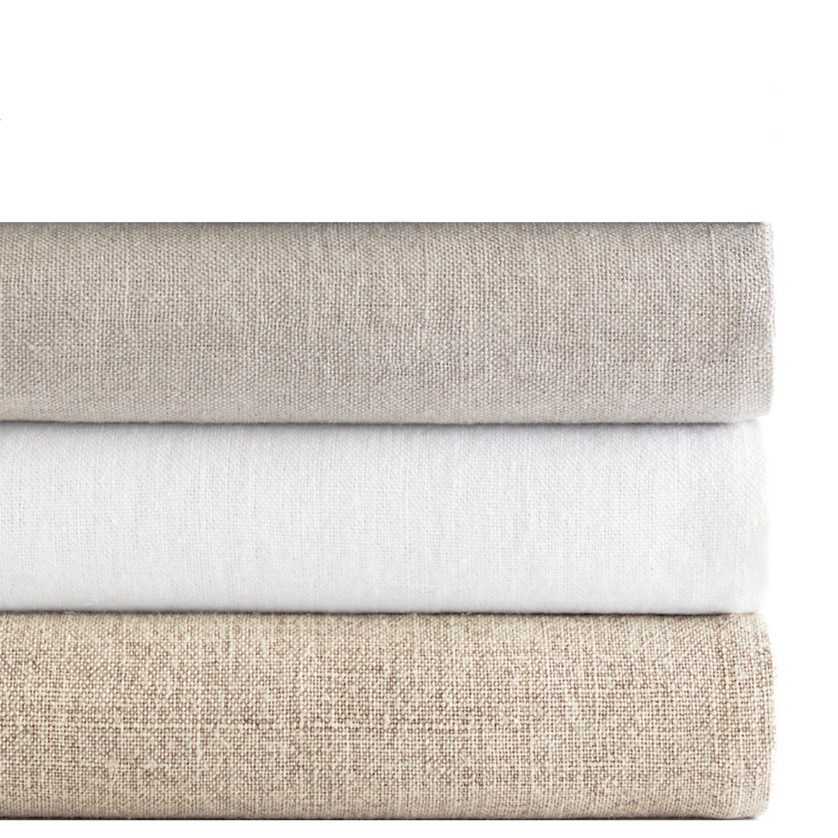 Stack of Pine Cone Hill Stone Washed Linen Bedding in All Colors