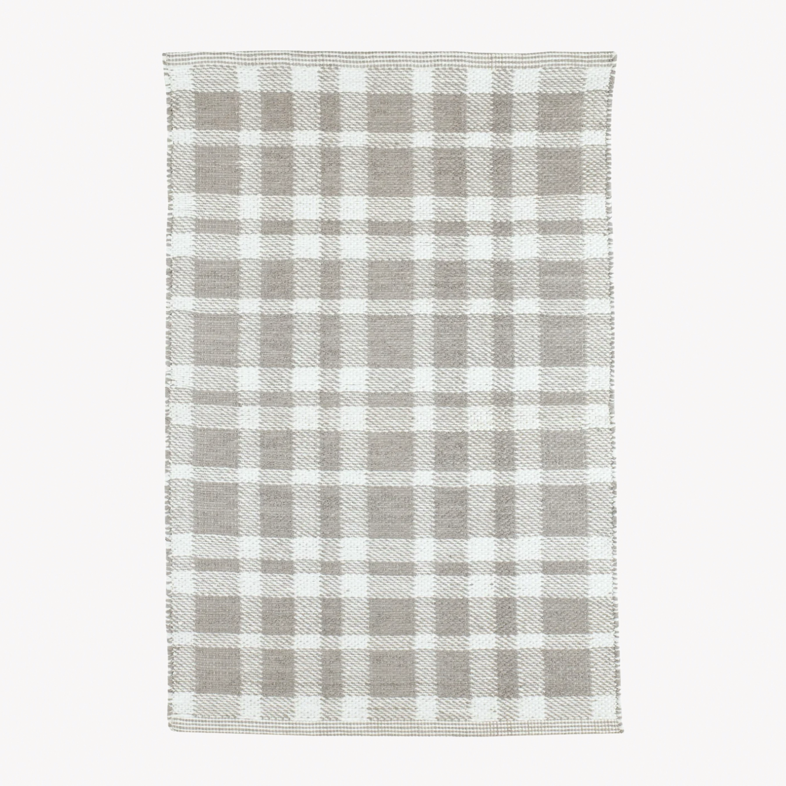 Pine Cone Hill Tattersall Handwoven Indoor and Outdoor Rug in Grey