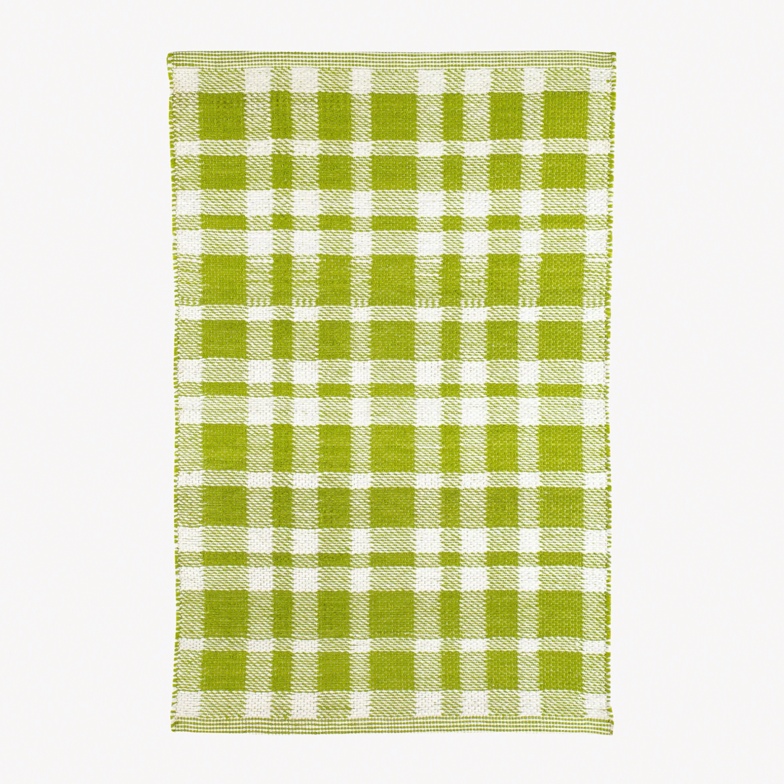 Pine Cone Hill Tattersall Handwoven Indoor and Outdoor Rug in Sprout