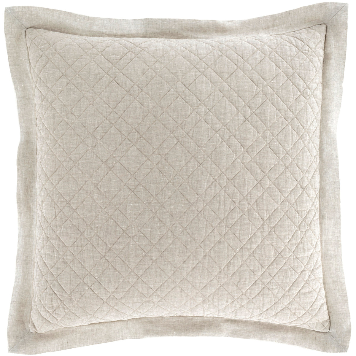 Euro Sham of Pine Cone Hill Washed Linen Quilted Bedding in Color Natural
