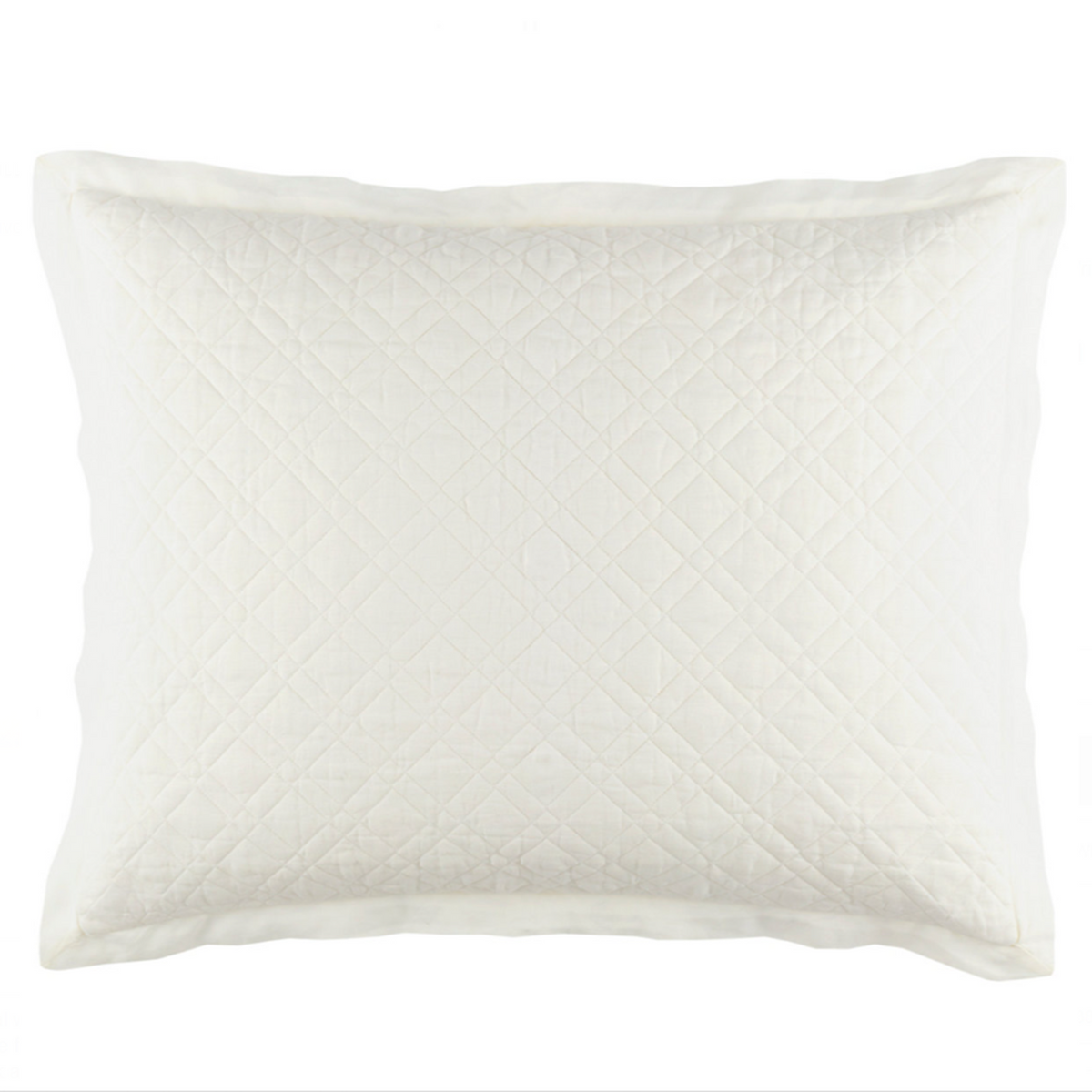 Sham of Pine Cone Hill Washed Linen Quilted Bedding in Color Ivory
