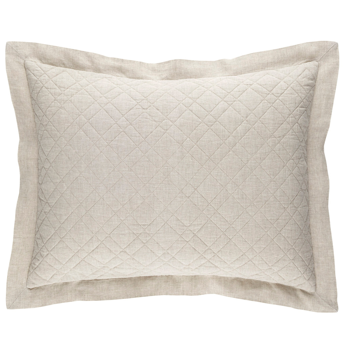 Sham of Pine Cone Hill Washed Linen Quilted Bedding in Color Natural