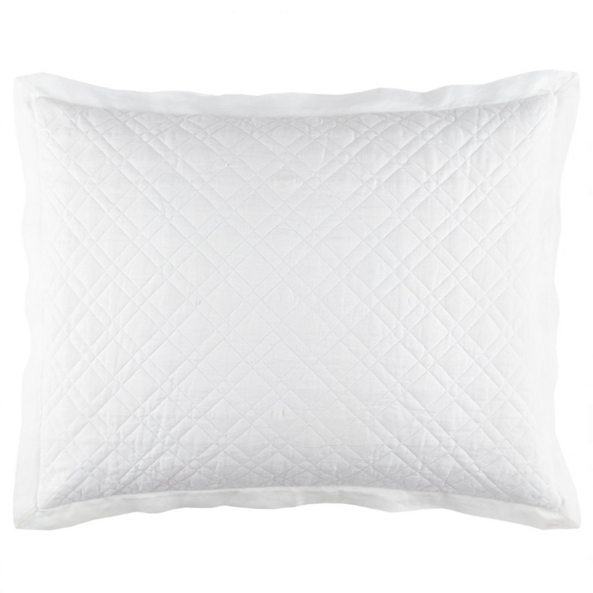 Sham of Pine Cone Hill Washed Linen Quilted Bedding in Color White