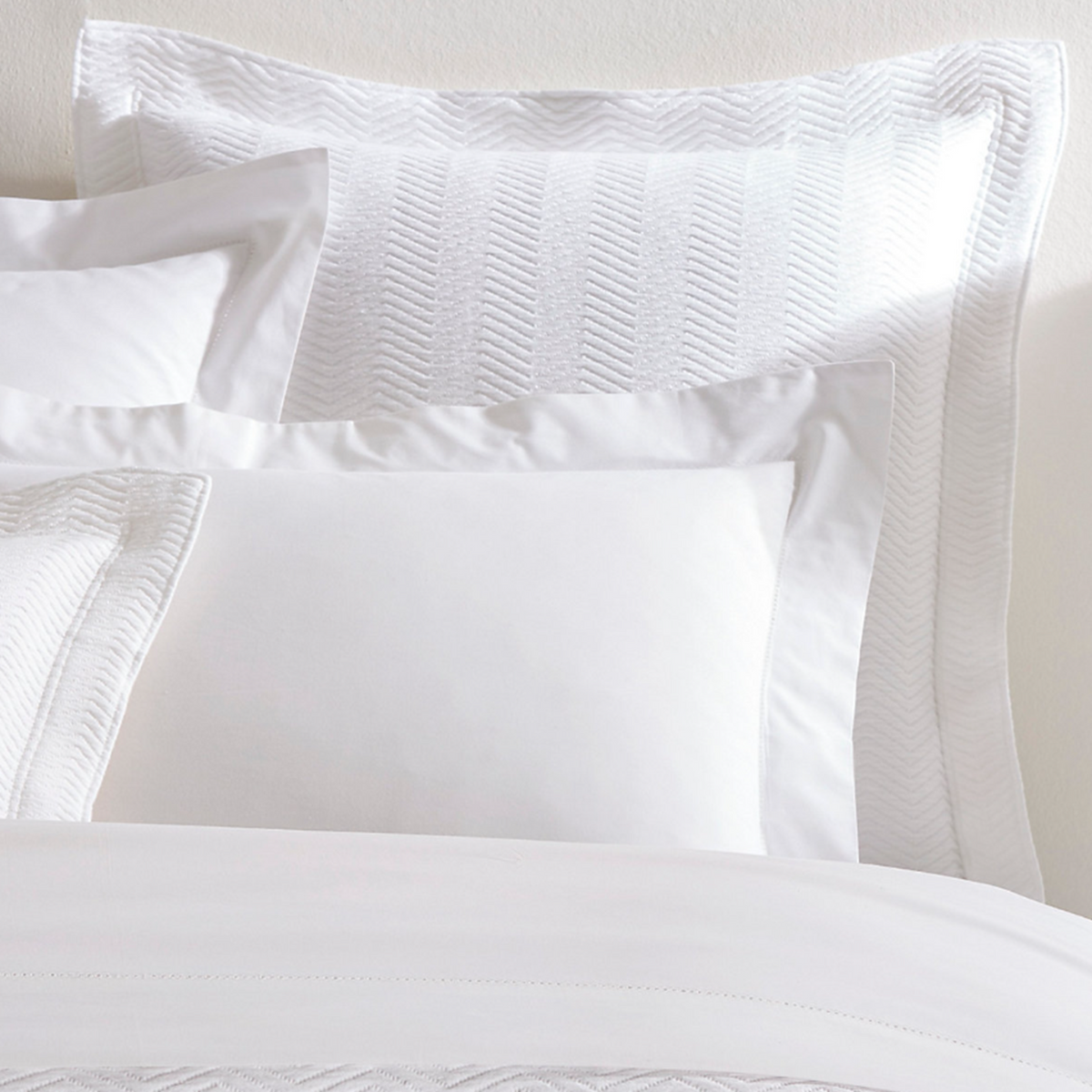 Close Up Image of Pine Cone Hill Winnie Matelassé Bedding in White Color