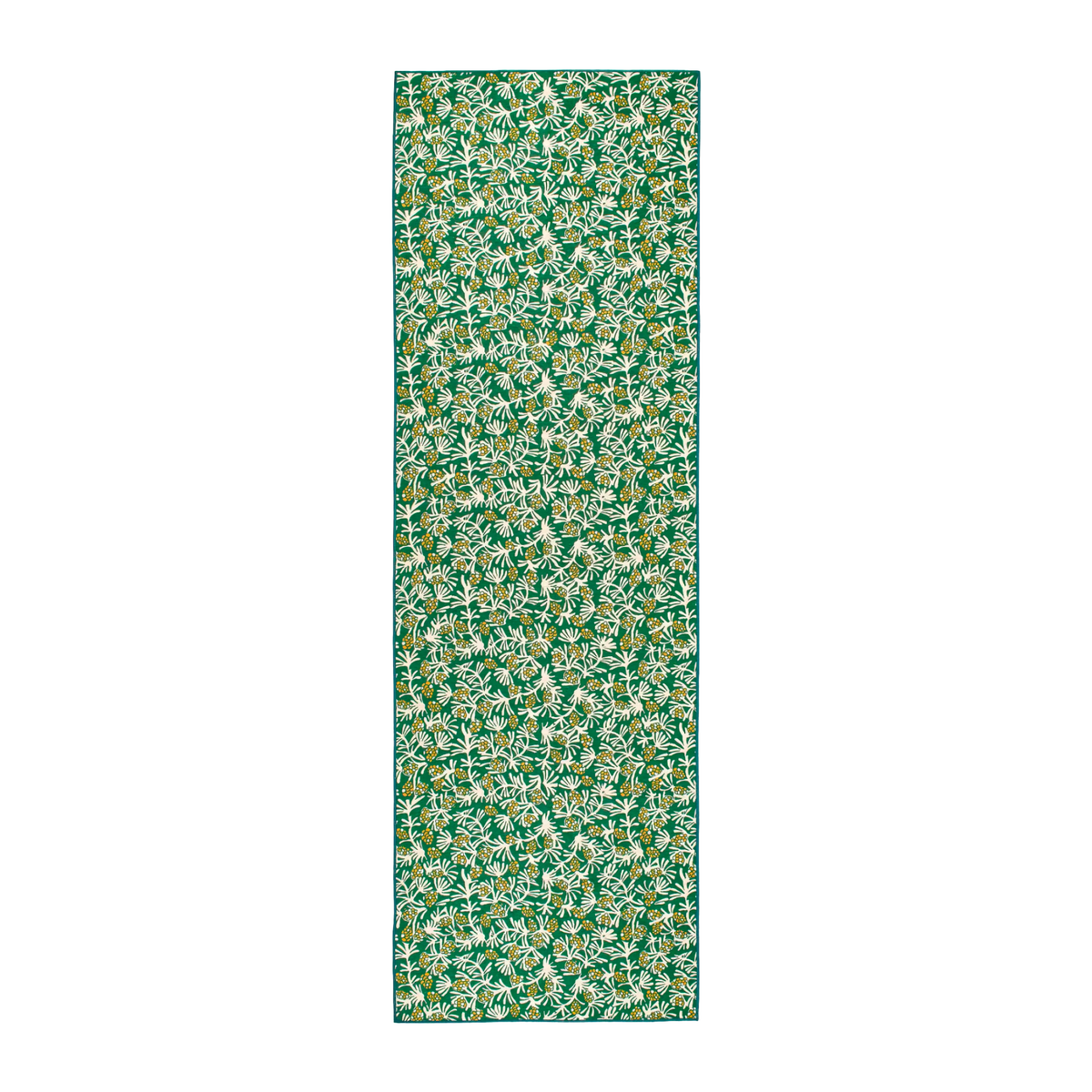 Pine Cone Hill Winter Pinecones Machine Washable Rug Runner Size in Green Color