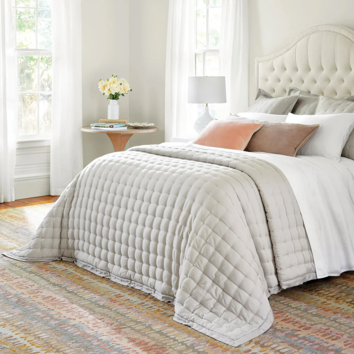 Bedding with Pine Cone Hill Marie Flanagan Gehry Velvet/Linen Decorative Pillow in Nude and Stone