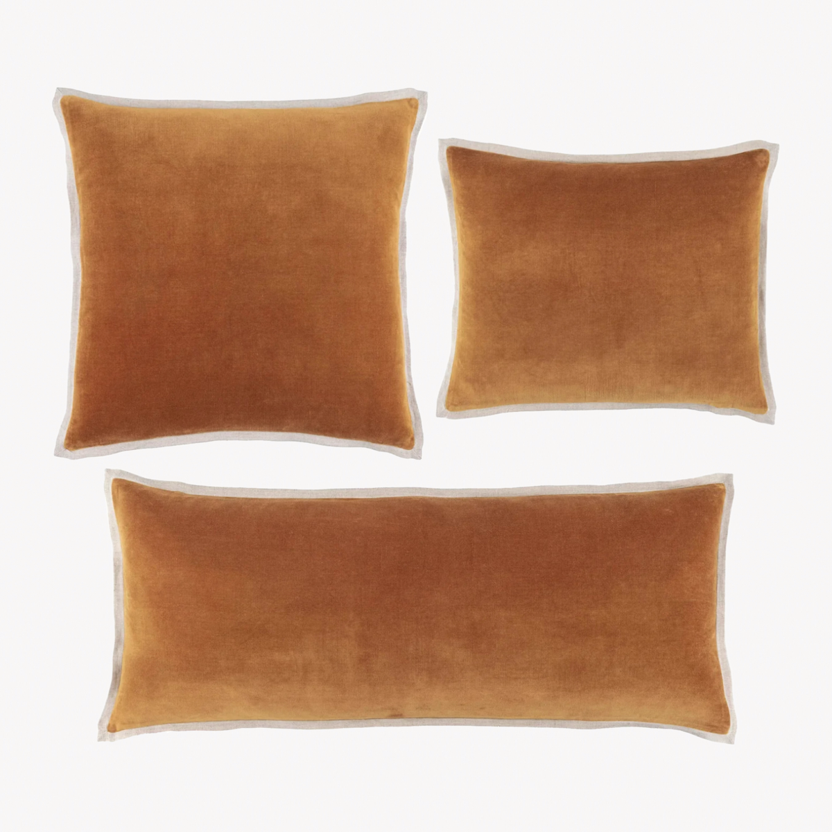 Pine Cone Hill Marie Flanagan Gehry Velvet/Linen Decorative Pillows in Caramel
