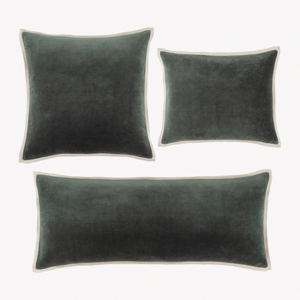 Pine Cone Hill Marie Flanagan Gehry Velvet/Linen Decorative Pillows in Everglade