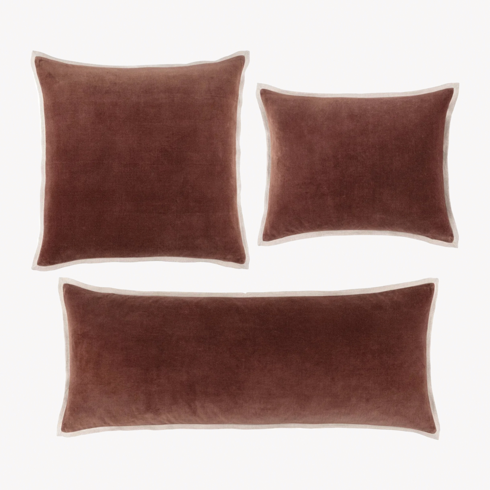 Pine Cone Hill Marie Flanagan Gehry Velvet/Linen Decorative Pillows in Russet