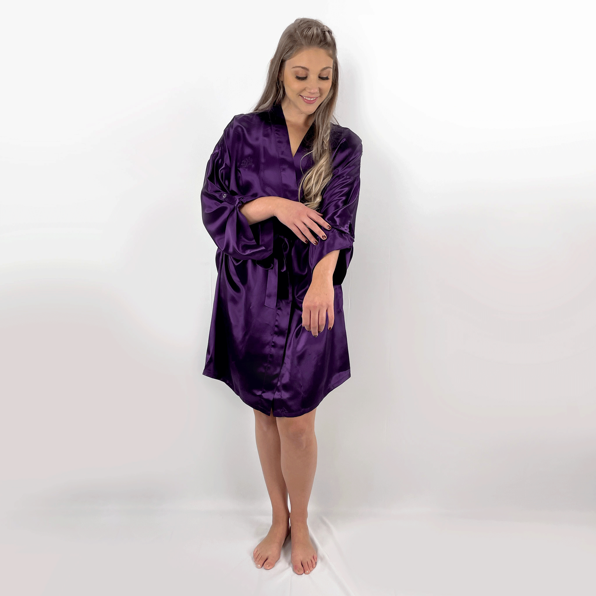 Quiniu Robe 100% Pure Mulberry Silk Kimono Robe for Women | 22 Momme | Plum Purple ...