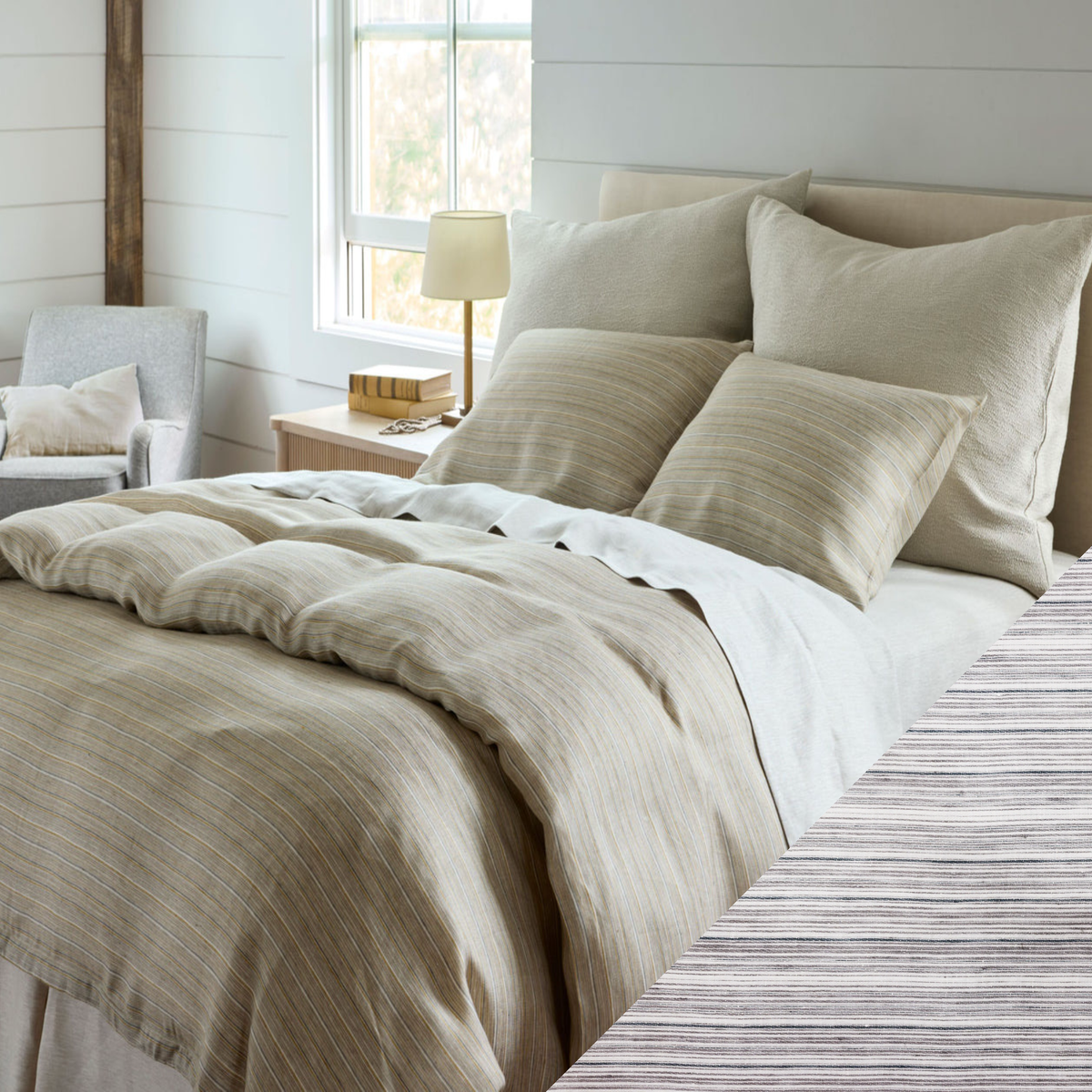 SDH Brighton Seia duvet cover & standard cases with Boreal swatch