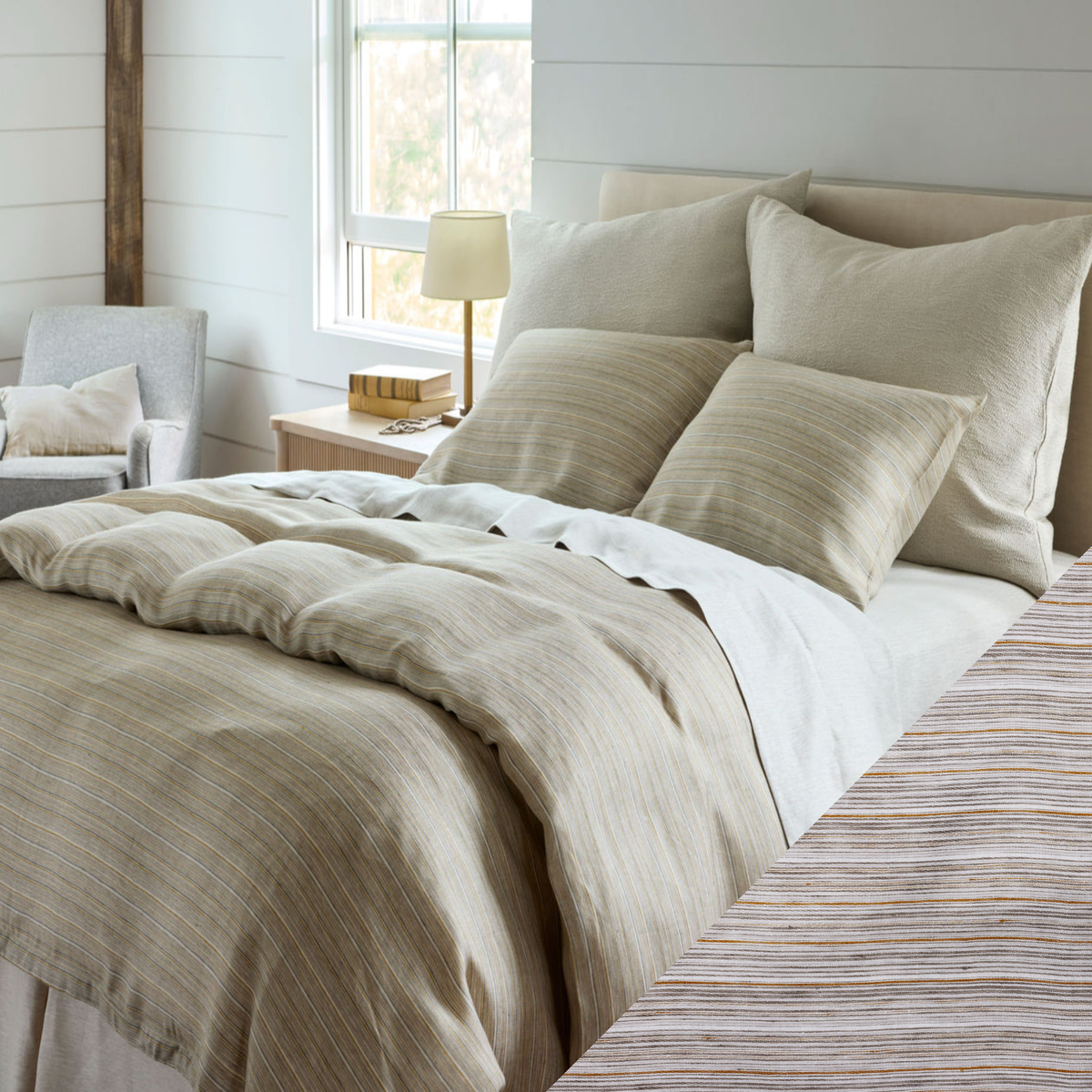 SDH Brighton Seia duvet cover & standard cases with Harvest swatch