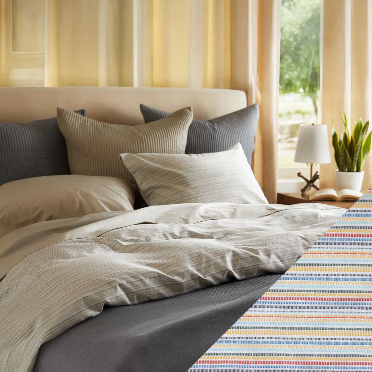 SDH Confetti Bedding with Swatch Rio