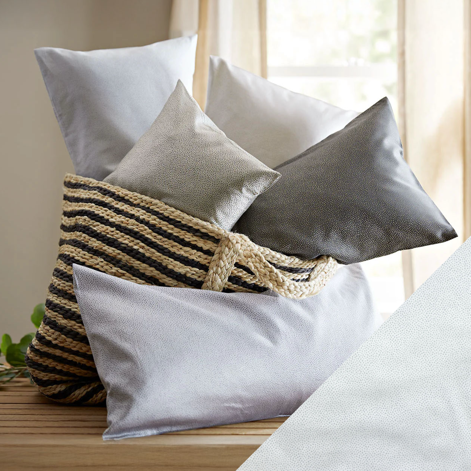 Colors of SDH Gobi Bedding Pillows with Argento Swatch